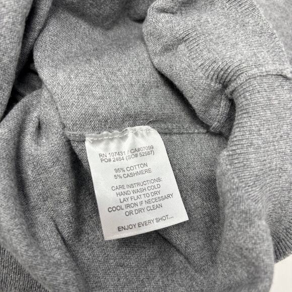 Linksoul Large Solid Gray Cotton Cashmere Blend Elbow Patch Pullover Sweater - Picture 4 of 7